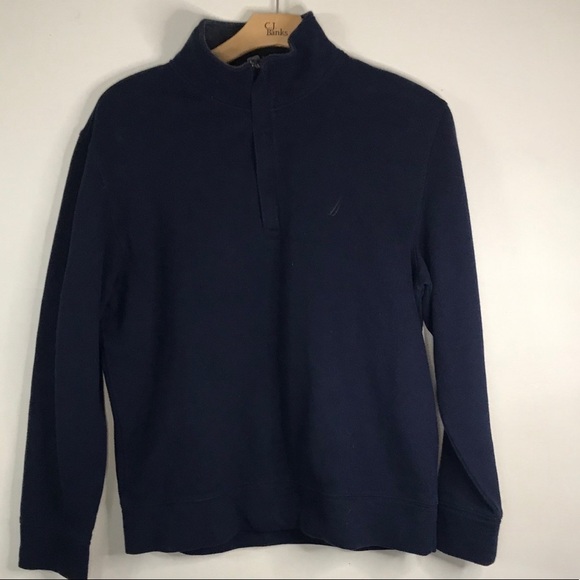 Nautica navy blue quarter-zip ribbed sweatshirt - Picture 2 of 10
